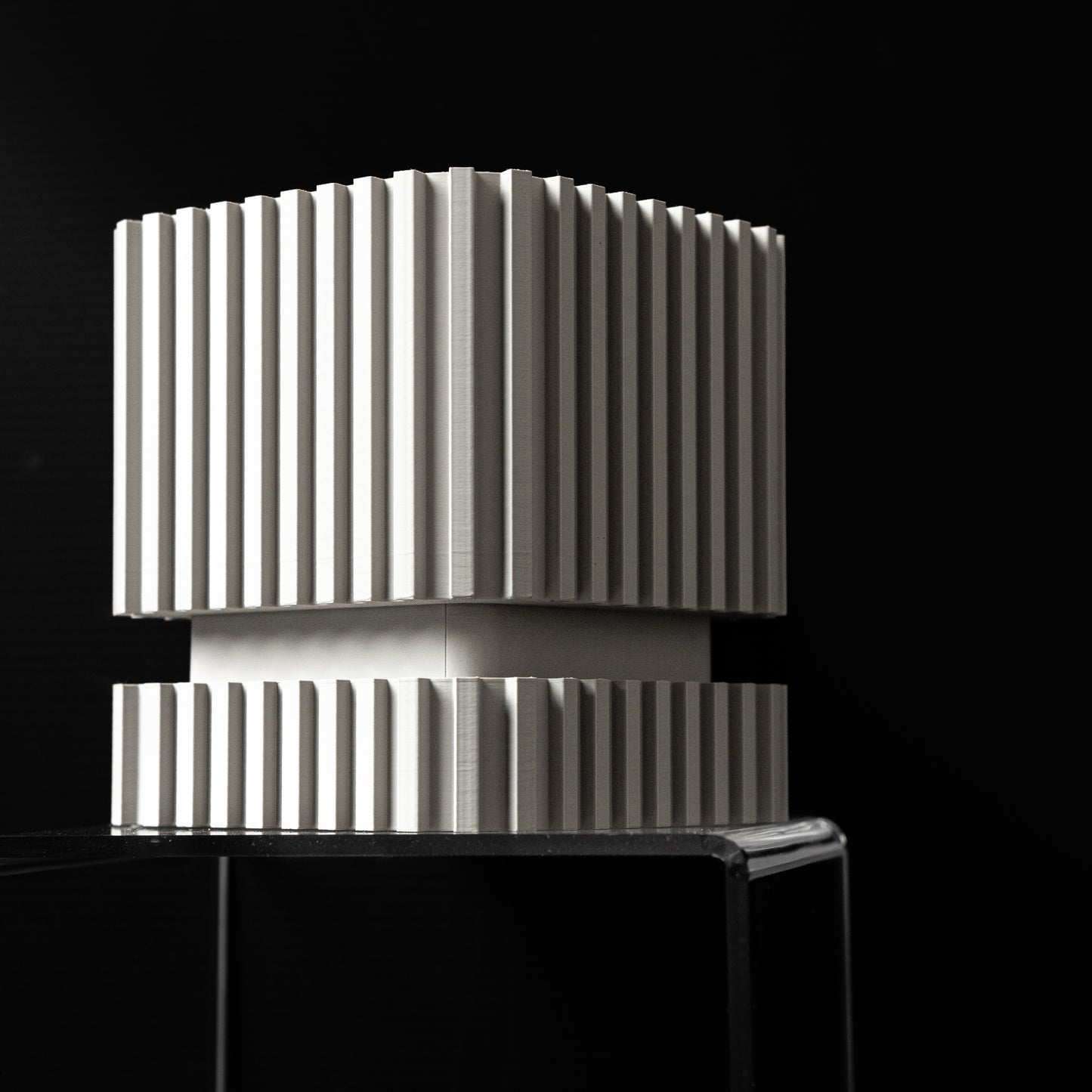 Square Planter Pot Stripes - Modern Indoor Planter - Drainage and Drip Tray