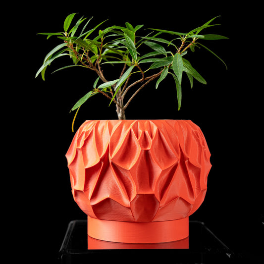 Futuristic Planter Pot Vessel with Drainage and Drip Tray