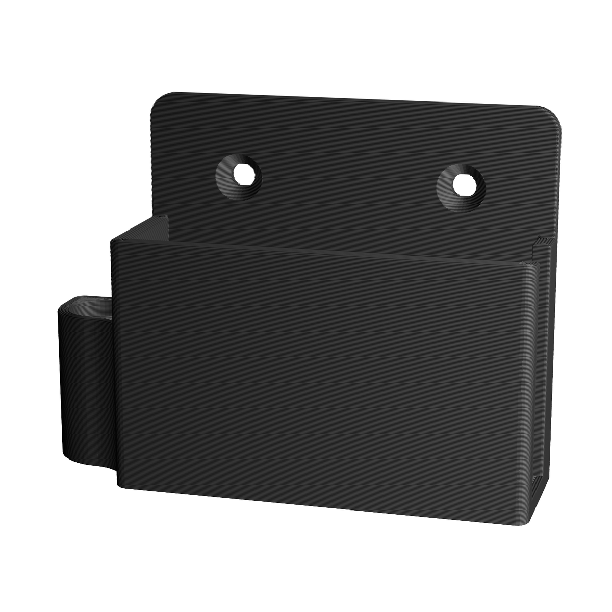 Hanna thermometer mount, angled view with screw holes