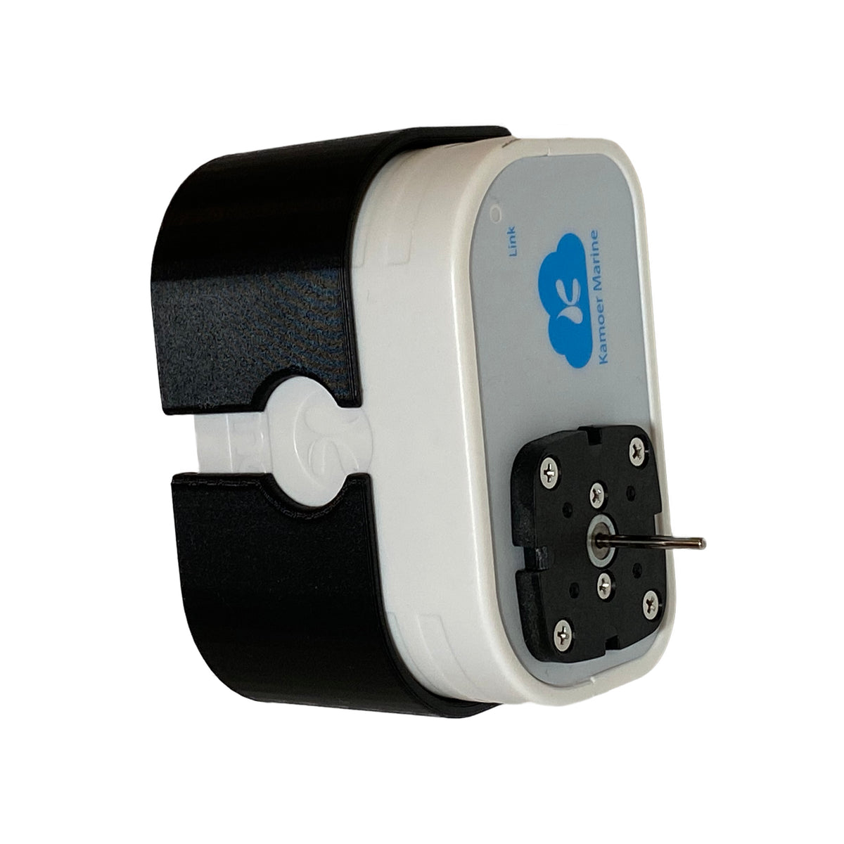 Kamoer X1 dosing pump seated in the black wall mount