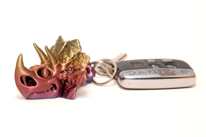 Triceratops Head Keychain