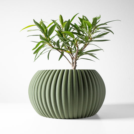 Indoor Planter Pot Roni with Drainage and Drip Tray