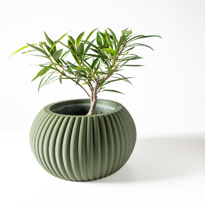 Indoor Planter Pot Roni with Drainage and Drip Tray