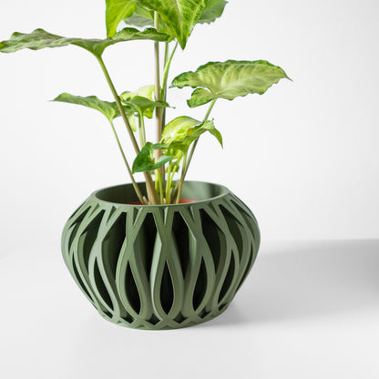 Indoor Planter Pot Serik with Drainage and Drip Tray