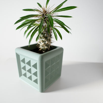 Square Planter Pot Novo with Drainage and Drip Tray