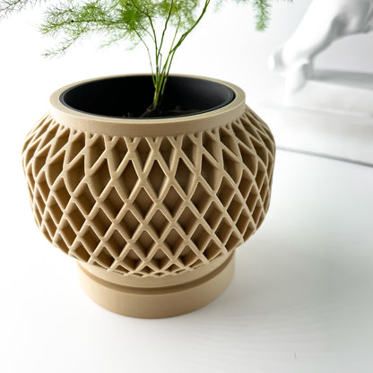 Indoor Planter Pot Orto with Drainage and Drip Tray