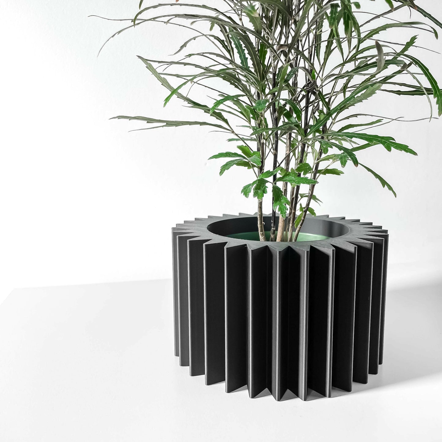 Indoor Planter Pot Tuno with Drainage and Drip Tray